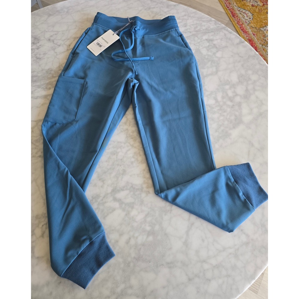 Mandala High Waist Jogger Scrub Pants Harbor‎ Blue XXS Petite Equa-Tek HLWJPH